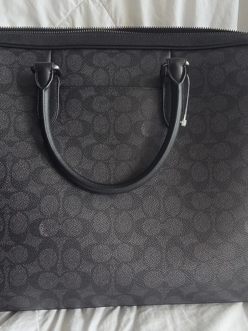 Coach Signature Jacquard Black Laptop Tote - Coach